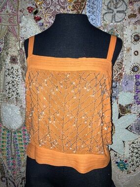 XOXO Orange Beaded Camisole Top